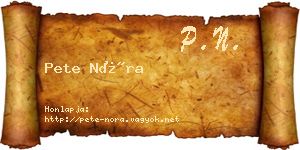 Pete Nóra névjegykártya