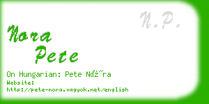 nora pete business card